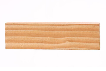 natural wooden plank isolated on white background