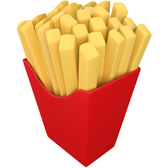 French fries 3d icon, for UI, poster, banner, social media post. 3D rendering