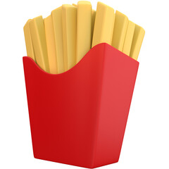 French fries 3d icon, for UI, poster, banner, social media post. 3D rendering