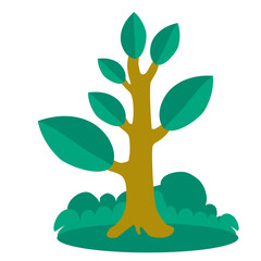 green tree flat illustration