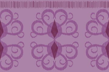 Ethnic Ikat fabric pattern geometric style.African Ikat embroidery Ethnic oriental pattern purple background. Abstract,vector,illustration.For texture,clothing,wrapping,decoration,carpet.