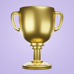 3D Trophy Winner Award Success Sport Cup Champion Competition Golden Prize Shiny