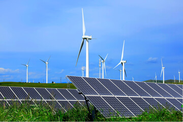 Solar photovoltaic panels and wind turbines
