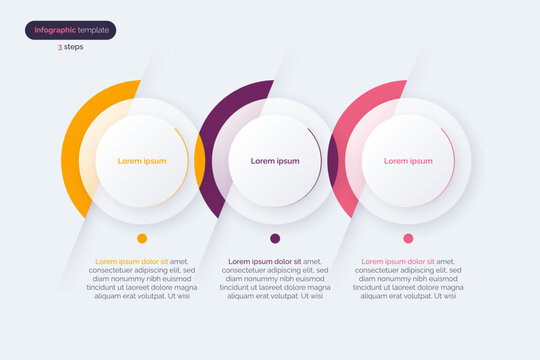 Vector minimalistic infographic template composed of 3 circles