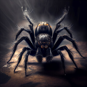 Scary Spider With Hairy Legs - AI Generated Insect Background Wallpaper