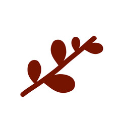 tree branch twigs with leaves silhouette