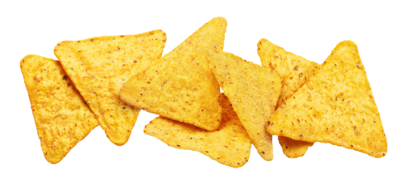 Delicious mexican nachos chips cut out