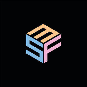MSF Letter Logo Hexagon Shape