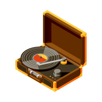 recommend clip art: Vintage Vinyl Player Composition
