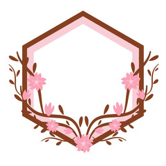 hexagone leaves wedding frame