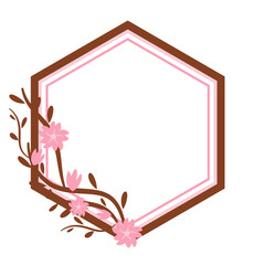 hexagone leaves wedding frame