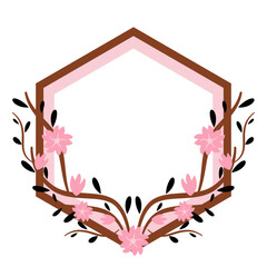 hexagone leaves wedding frame