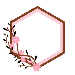 hexagone leaves wedding frame