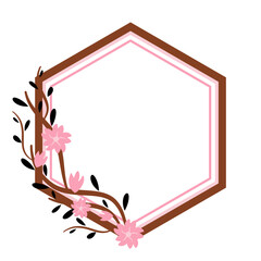 hexagone leaves wedding frame