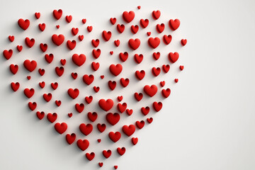 Hearts on white background