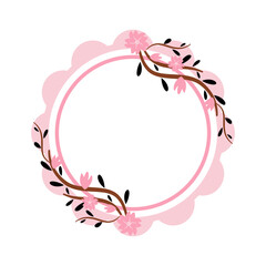 circle leaves wedding frame