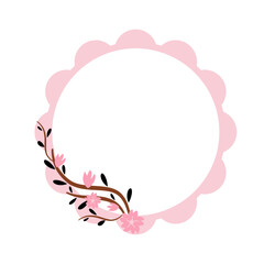 circle leaves wedding frame