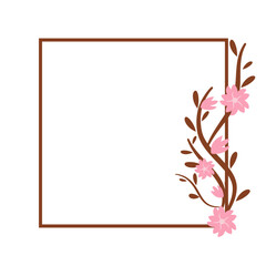 square leaves wedding frame