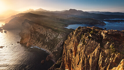 Sunrise in the mountain of Corsica, France
