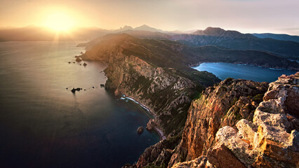 Sunrise in the mountain of Corsica, France
