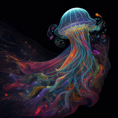 jellyfish psychedelic dancing Generative AI