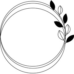 Black/White monogram SVG Circle frame SVG