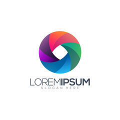 Awesome Colorful Lens Premium Logo Vector