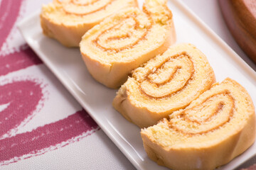 Pionono Assorted peruvian desserts peru sweet food buffet table brunch