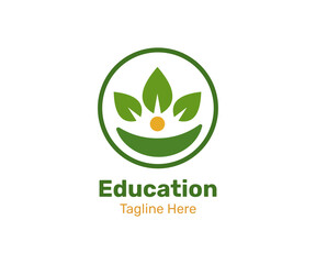 Green nature logo design template. Modern and simple logo for nature company