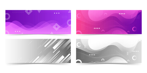 banner background. full color, gradation, collection set