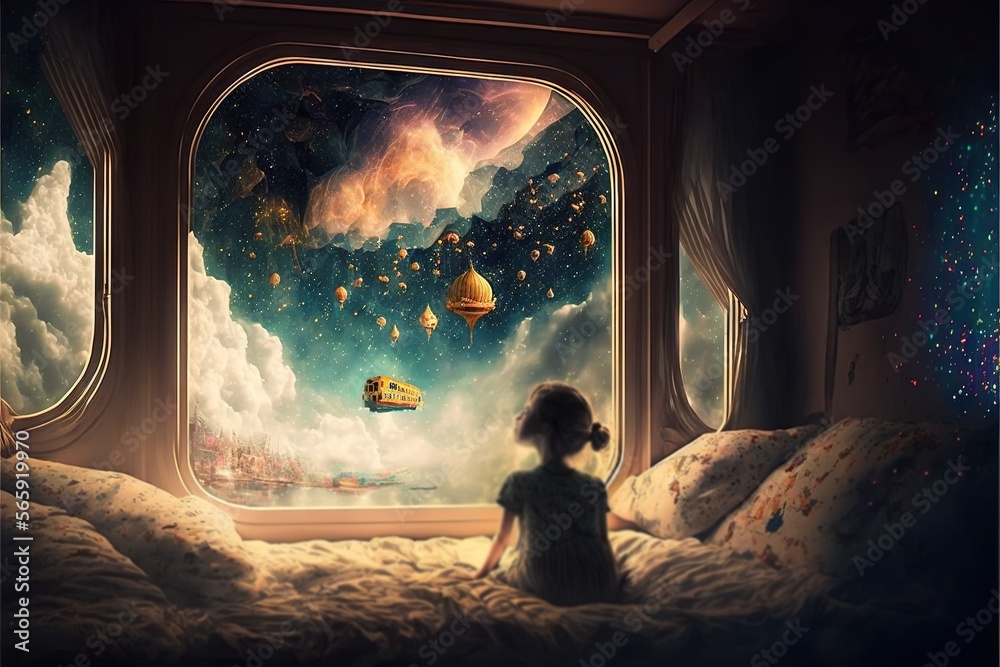 Canvas Prints lucid dreaming astral projection illustration generative ai