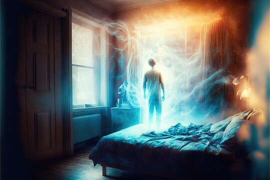 Lucid dreaming astral projection illustration generative ai