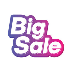 Big Sale text effect 3D design editable. purple and pink gradations. For price promo events, attractive prices, discounts, special prices, etc.