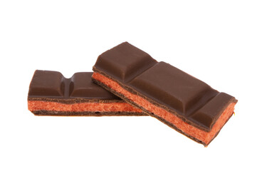 chocolate with strawberry  isolated