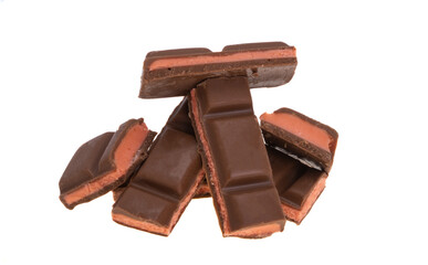 chocolate with strawberry  isolated