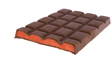 chocolate with strawberry  isolated