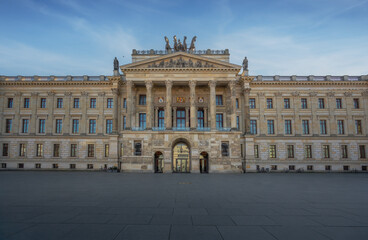 Fototapeta na wymiar Brunswick Residence Palace facade with Quadriga at Schlossplatz (Palace Square) - Braunschweig, Lower Saxony, Germany