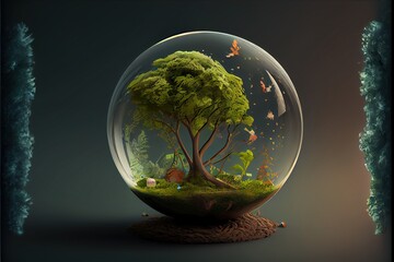 Tree in a globe
