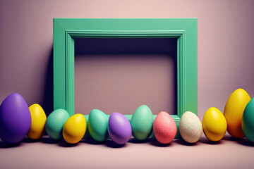 Easter Eggs Frame by Generative AI
