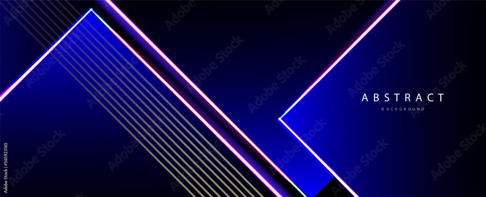 Wall mural abstract blue glossy lines pattern dynamic design background