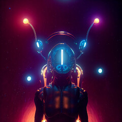 photo manipulation of alien in another planet 