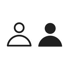 Profile check icon flat design. Illustration line art.