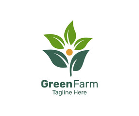 Green nature logo design template. Modern and simple logo for nature company