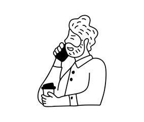 people illustration with cartoon  hand drawing style