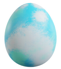 Blue painting easter egg, 3d rendering