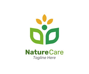 Nature care logo design template. Modern logo for company