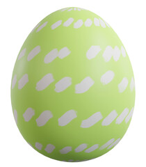 Green painting easter egg, 3d rendering