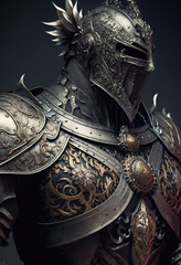 Fantasy hero in armor. sketch art for artist creativity and inspiration. generative AI	

