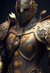 Fantasy hero in armor. sketch art for artist creativity and inspiration. generative AI	
