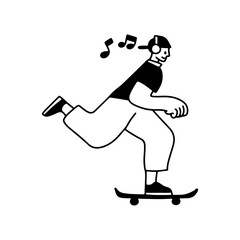 people illustration with cartoon  hand drawing style